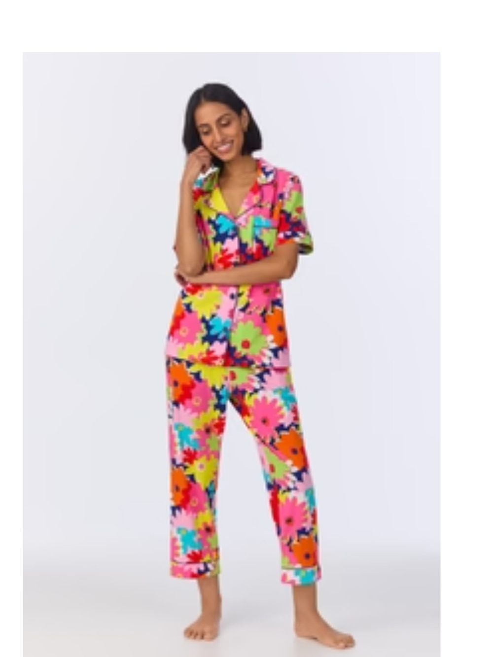 Trina Turk Floral Print Relaxed Pajama Set - Pink Multi